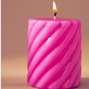 LAST ONE 🔥High Gloss Pillar Candle Hot Pink